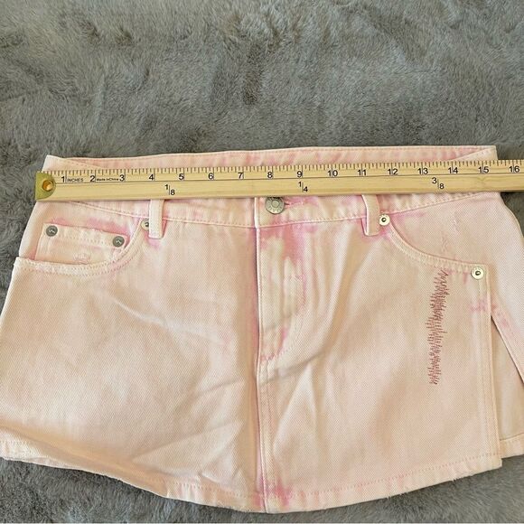 NWT Ser.o.ya Zuri Low arise Mini Skirt In Bleach Pink size 27 - Picture 10 of 12